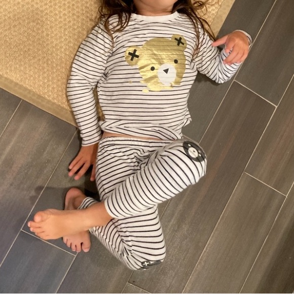 HUXBABY black/white striped L/S 4 unisex top - Picture 3 of 11